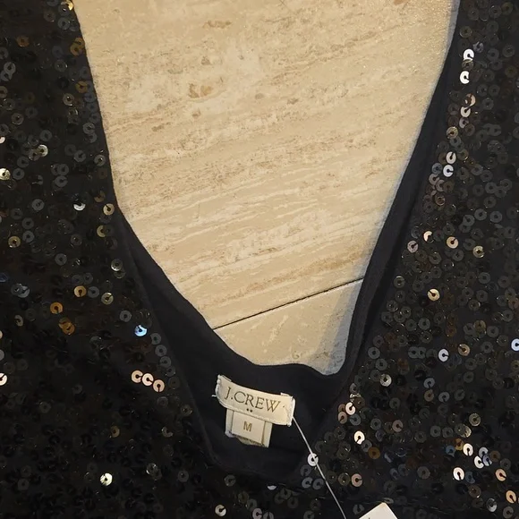 J. Crew Black Sequin Festive Tank Top - Picture 4 of 6